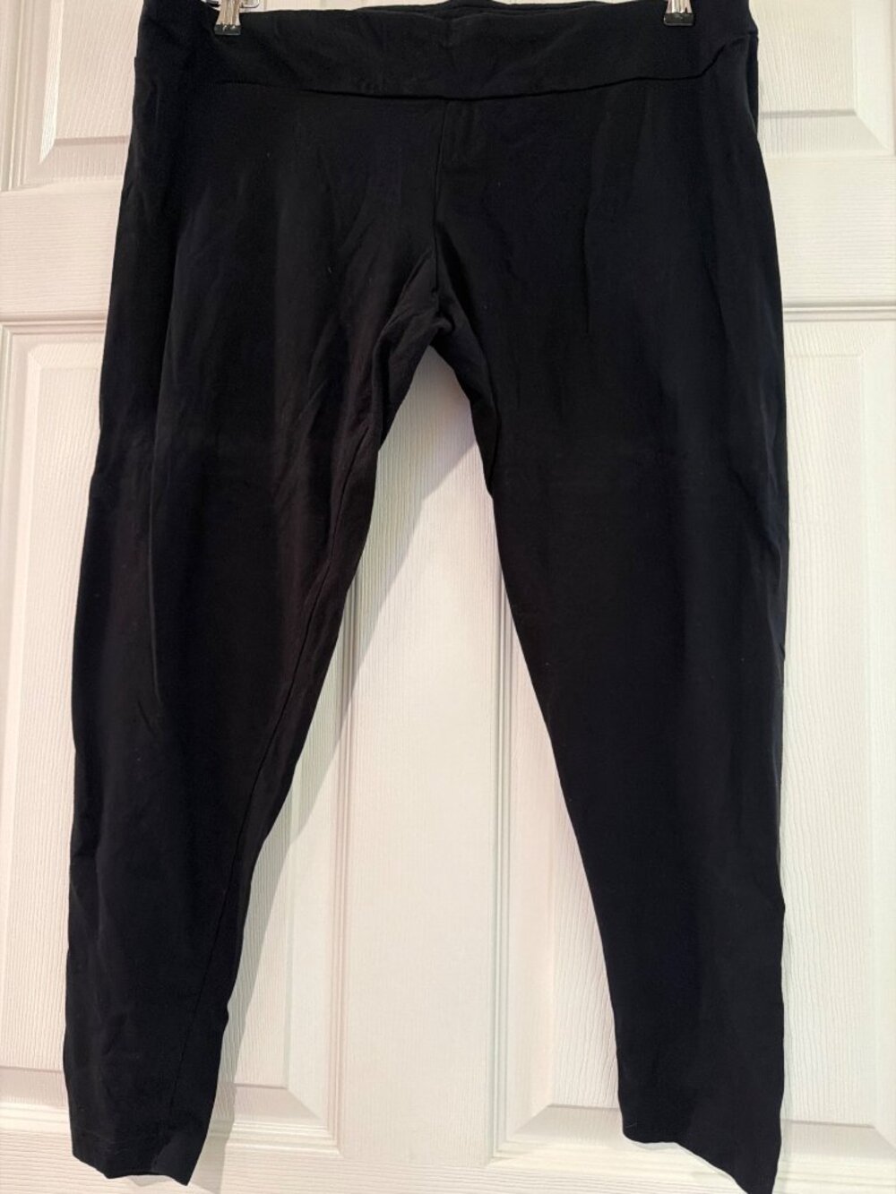 Time And Tru Womens Black Leggings XXL 2XG Cotton Spandex Blend Made In Haiti